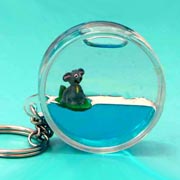 Keyring Liquid Round Koala on Leaf